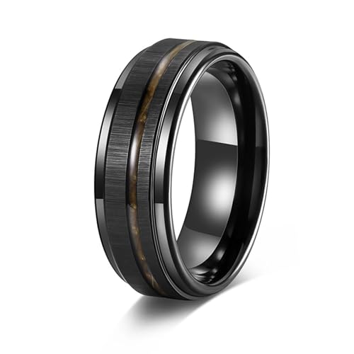 Bague en tungstène homme 8mm noir mat le cadeau idéal taille 54