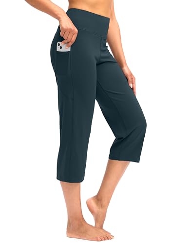 Image of G Gradual Capri Pants for Women High Waist Workout Yoga Pants with Pockets Tummy Control Leggings Crop Straight
