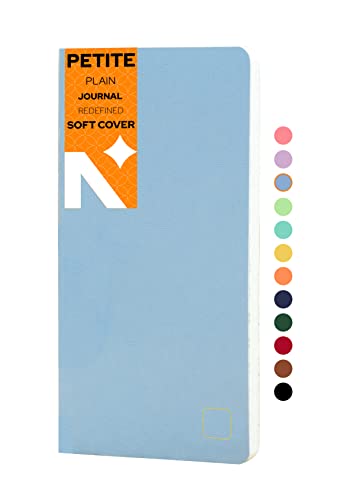 Image of NEORAH - PETITE Notebook SOFT COVER | Organiser REFILL | Unruled Notebook Journal | 110 GSM | 160 pages (Size 21.0 cm x 10.5 cm) Journaling Writing Note Taking Diary, Travellers journal- LIGHT BLUE