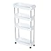 YULAN Ripiani WC Mobile con Ruote, mensola del Bagno, Pavimento del Frigorifero, scaffale di plastica, ripiano, Cucina, Sandwich, Rack di Finitura (Size : 43X17X93cm)