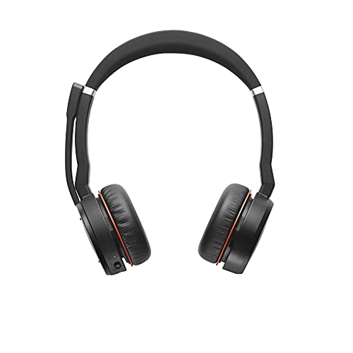 Image of Evolve 75 MS Wireless Headset, Stereo - Includes Link 370 USB Adapter - Bluetooth Headset with World-Class Speakers, Active Noise-Cancelling Microphone, All Day Battery