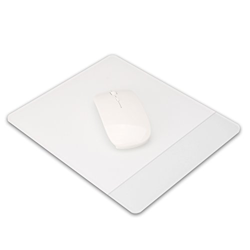 HOOSUN Acrylic Frosted Plexiglass Mouse Pad, Acrylic Premium Gaming Mousepad Extremely Delicate Hard Surface Very Low Surface Resistance (White)