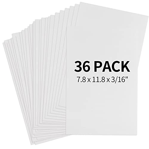 36 Pack Foam Boards 8X12 Inch Foam Core Baking Boards 3/16”Thick Mat Foam Poster Boards White Polystyrene Foam Board Signboard For Presentations School Office & Art Crafts Projects #TOP5