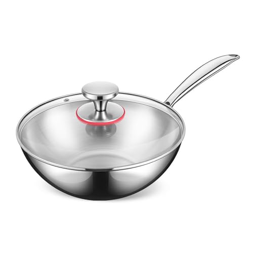 Wok de acero inoxidable con tapa 11.02 in miniatura 1