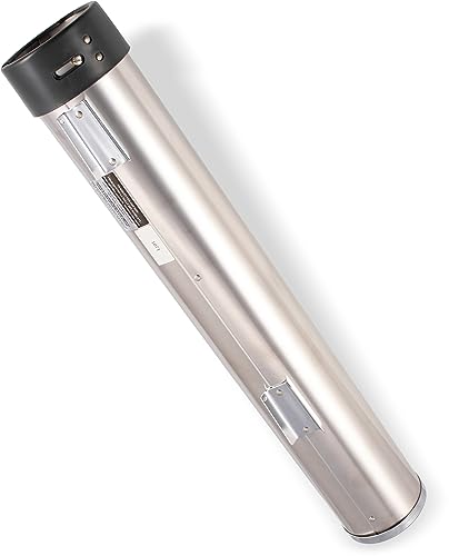 San Jamar Small Pull-Type Cup Dispenser Fits 6 - 10 Oz Cups for Restaurants, Dining Halls, and Fast Food, Stainless Steel, 23.5 Inches, Silver, (Case of 6)