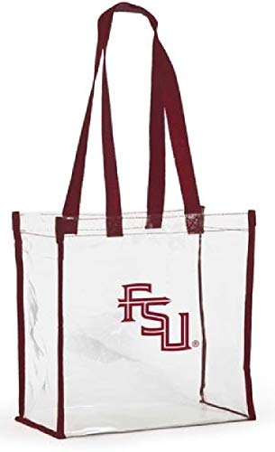 Desden Open Top Stadium Tote, Clear with Long Handles for Florida State Fans.