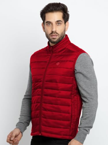 Image of Status Quo Mens Quilted High Neck Sleeveless Jacket