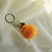 Handmade Crochet Cute Sumo Orange Tangerine Mandarin Keychain Key Ring Bag Charm
