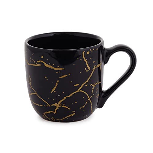 Image of DATA Black Manu Mug with Metallic Design|| Coffee Tea Cups Set | Coffee Mug | 311, | Pack of 6