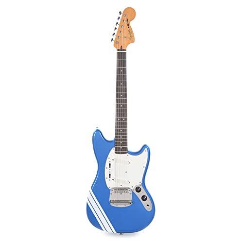 Squier Classic Vibe ’60s Mustang Competition – touche laurier – Lake Placid Blue avec rayures Bleu - Les Beatles, Paul McCartney, John Lennon, RIngo Starr, George Harrison Squier Classic Vibe '60s Mustang Competition - touche laurier - Lake Placid Blue avec rayures Bleu – Image 5