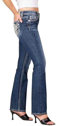 Miss Me Women's Heaven Sent Mid-Rise Bootcut Jeans3