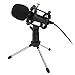 USB Computer Microphone, Metal Studio Recording Mic Set with Foldable Tripod Live Condenser Microphone