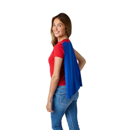 DC Comics Wonder Woman Junior's Red Crew Neck Short Sleeve Caped Tee4