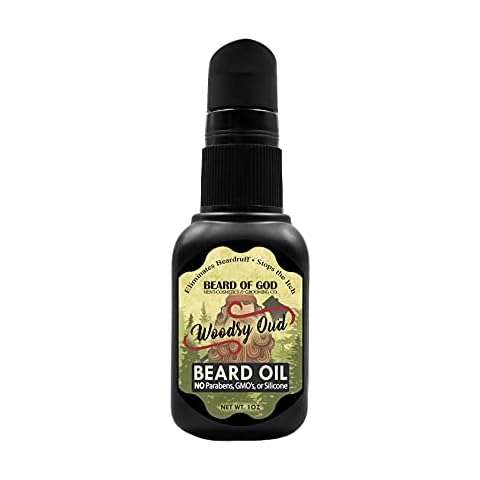BEARD OF GOD - Woodsy Oud, 1oz Nourishing Beard Oil - Natural, Organic & Handcrafted in USA Cover