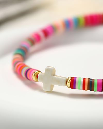Colorful Cross Clay Necklace for Girls Kindergarten Back to School Gifts3
