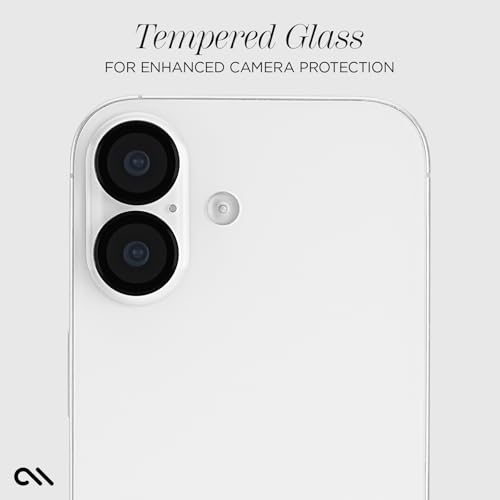 Image of Case-Mate Camera Lens Protector with Aluminum Rings for iPhone 17 - Black | For iPhone 17 /16 /16 Plus /15 /15 Plus /14 - Double Tempered Glass, Anti-Scratch - Ultra HD View, Case Friendly, Easy Install