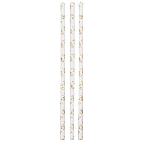 Pitillos de Papel Estampado con Diamante Dorado 10 pzas miniatura 1