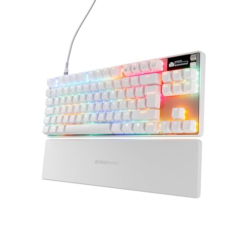 Apex Pro TKL Gen 3 clavier mécanique blanc SteelSeries QWERTY OLED PBT