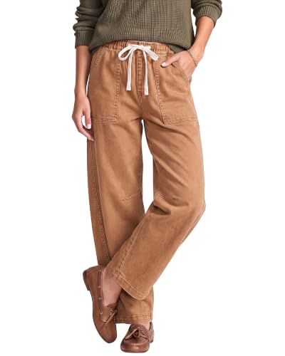 GRAPENT Jeans for Women Baggy Barrel Elastic Waist Stretchy Denim Pants - image 1