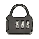 RATANGF(ともか) 3 桁コンビネーションロックコンビネーション南京錠亜鉛合金ジムロッカーロック屋外南京錠ケース、ゲート、ワードローブ、スポーツロッカー用, 黒