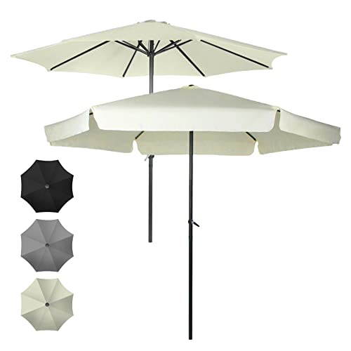 Miadomodo® Parasol - Ø 250/300 cm, manivelle, imperméable, choix de couleurs, balcon, terrasse, jardin - Parasol déporté de jardin, parasol de terrasse, parasol de balcon (Beige, Ø 250 cm) Cover