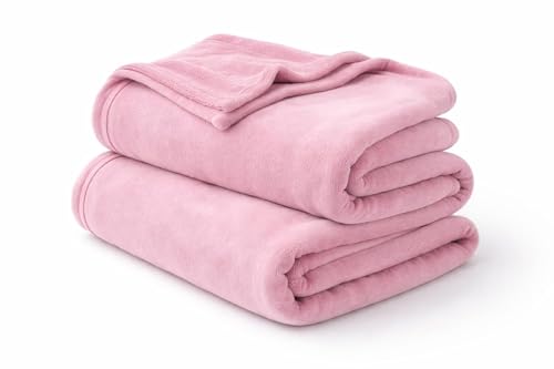 Image of Harleen Blankets, 250 GSM Super Soft Flannel Cozy Blankets for Single Bed, Washable Lightweight Blanket for Couch Sofa Bed Office, Warm Plush Blankets for All Season (Dark Pink, Double)