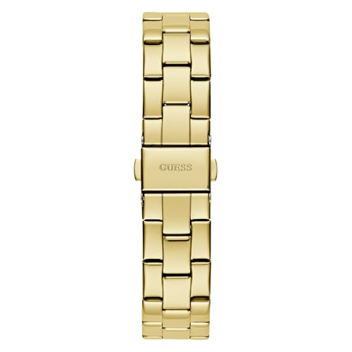 Image of Guess Stainless Steel Black Dial Women's Analog Watch-Gw0675L2, Band Color:Gold
