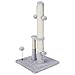 Dimaka Tall Cat Scratching Post, Double Lower Posts Extra Stable Cat Post Tree Scratcher with Sisal Rope and Teasing 4 Balls Total Large Base (Grey)