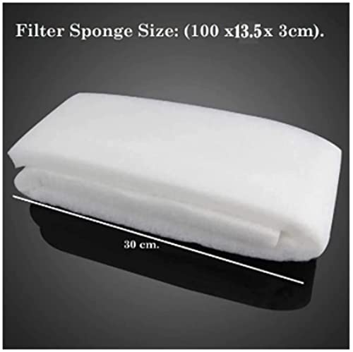 Image of Biochemical White Filter Sponge Roll - 3 Feet (100 x 13.5 x 3 cm) (Pack of 2) | Cut-to-Size Felt Filter Foam Cotton Media for Aquarium | Mechanical & Biological Filtration for Healthy Fish Tank