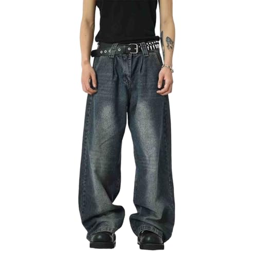 2k Jeans Men's Straight Leg Jeans Men's Jeans Loose Jeans Gothic Hip-hop Jeans
