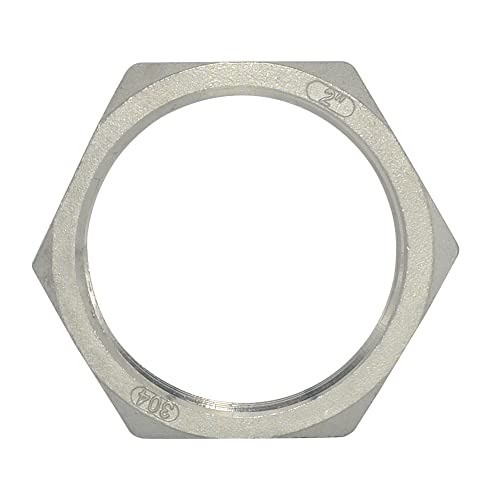 Megairon MJ Stainless Steel 304 O-Ring Groove Cast Pipe Fitting,Hex Locknut,2 Inch Npt Female thumb #1