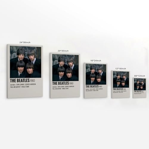 INEOUT Poster décoratif sur toile The Beatles (1960) – Impression d’art moderne pour chambre à coucher – 50 x 75 cm - Les Beatles, Paul McCartney, John Lennon, RIngo Starr, George Harrison INEOUT Poster décoratif sur toile The Beatles (1960) - Impression d'art moderne pour chambre à coucher - 50 x 75 cm – Image 3