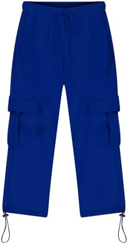 Boys' Open Bottom Fleece-Lined Sweatpants with Pockets High Elastic Waist Baggy Wide Straight Leg Pants 5-15 Years