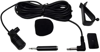 FingerLakes Universal Car Microphone Mic Fits 3.5mm and 2.5mm Bluetooth Enabled Car Vehicle Stereo Radio GPS Units with Included Adapter, Black (FL70)