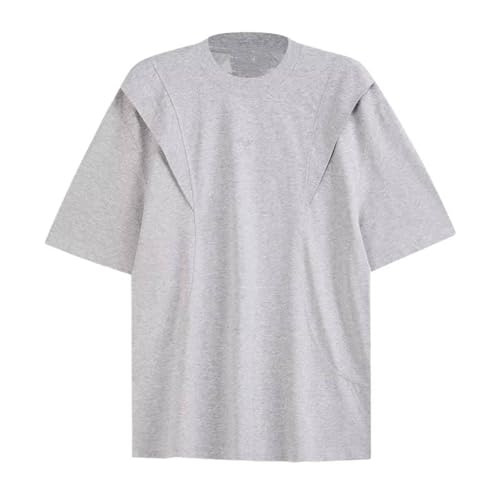 T-shirt col rond haut de gamme style américain coupe ample pour homme