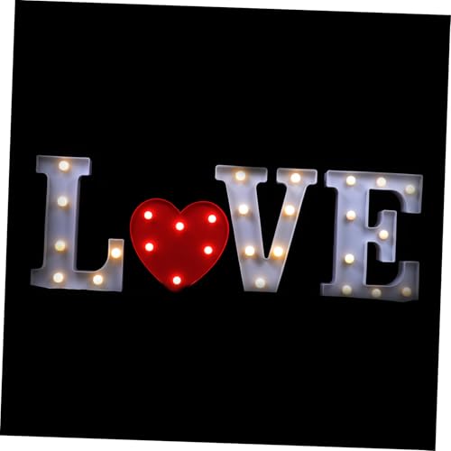 Yardenfun 1Set Love Letter Design LED Decorative Lights Romantic Home Decor for Bedroom Living Room and Party Elegant Material for Valentines Day and Indoor Events