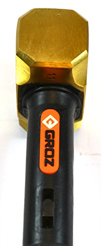 Groz 34700 12" Indestructible Brass Striking Hammer, 2.5 lb - Thumbnail 3