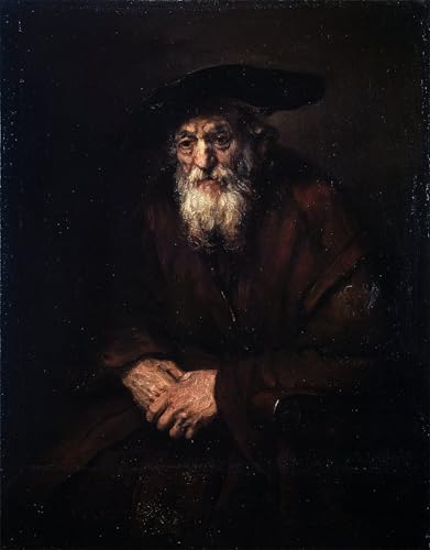 Lienzo Retrato de un viejo judío de Rembrandt 60x90cm para cubrir paredes vacías en despachos