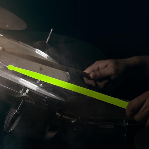 2 piezas de baquetas luminosas de nailon para batería, duraderas y fluorescentes en verde, ideales para principiantes y diversos estilos musicales miniatura 6