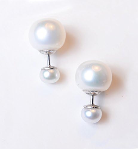 Rakumi Double Sided Pearl Studs Earrings White Seashell Pearl Studs Earrings
