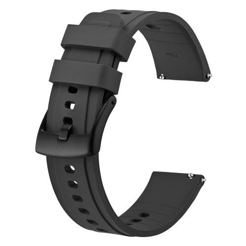 BISONSTRAP Flexibles Uhrenarmband 18mm 20mm 22mm 24mm Silikon, Uhrenarmbänder für Herren und Damen, Schnellverschluss Ersatzbänder Armband