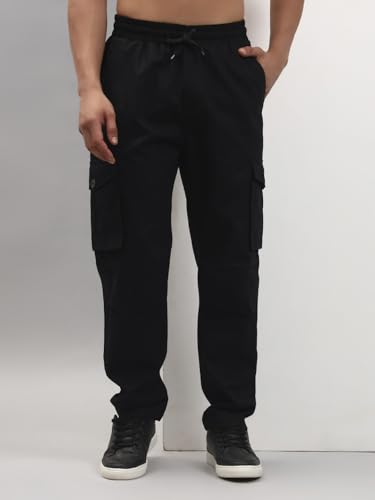 Image of Q - RIOUS Men's 6 Pocket Cotton Cargo Pants - Relaxed Fit Utility Trousers