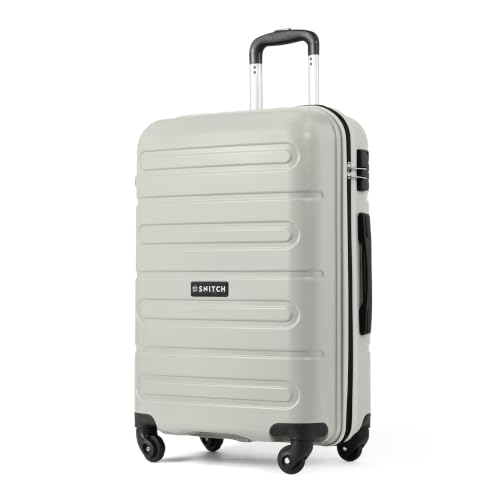 Image of SNITCH Loop Medium Size Grey Polypropylene Hard Travel Suitcase - Suitcase Medium Size & Luggage with 4 Wheels, Secure Lock & Free Shoe Bag