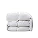 Serta Down Fiber Comforter Queen Size-Extra Warmth Duvet Insert, Luxury Fluffy Bed Comforter 100% Cotton 300 Thread Count Shell, Down Feather Fiber 500 Fill Power with Corner Taps, White 90x90inch