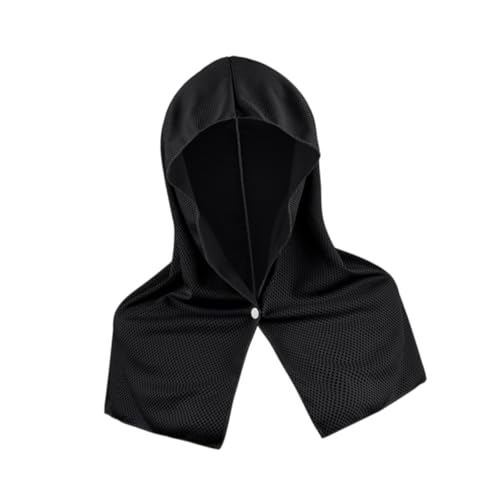 Colaxi Cooling Hoodie Towel Sun Protection Lightweight Breathable Cooling Neck Wrap Ice Towel for Jogging Yoga Travel Cycling Sports, Black