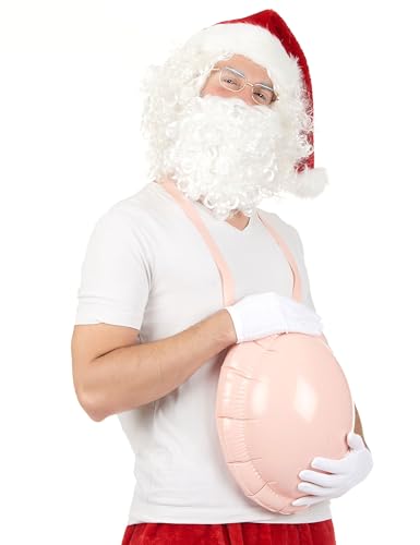 DEGUISE TOI - Ventre gonflable de bossu femme enceinte Père Noël adulte - Faux-ventre - Taille Unique - Rose - Accessoires pour déguisement - - -...