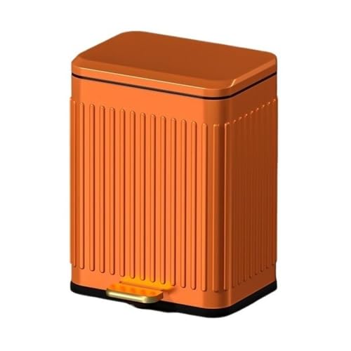 CAFIEDR Papelera de baño de Acero Inoxidable Retro con Tapa de Cierre Suave y Pedal, 6/13 L, para baño, Dormitorio, Oficina, Cocina, Sala de Estar, Caravana.(Naranja S)