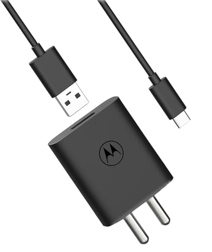 Image of Motorola TurboPower 20W QC3.0 Charger Adapter & Cable Combo for Moto G Play 2023 /24, G Power 2022 /23 5G, G Stylus 2022 5G /2023 /2023 5G, G 5G 2023 /2024, Edge 2022 /Edge+ PD PPS Technology