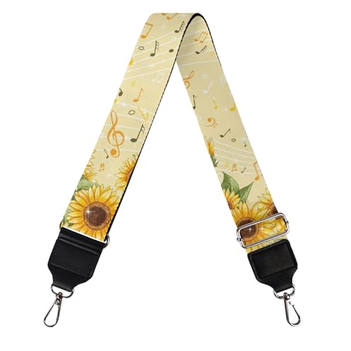 Image of GLENLCWE Sunflower Music Note Wide Purse Strap for Women Replacement Belt Adjustable Crossbody Strap Guitar Strap for Bag Purses