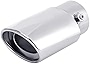 Dsycar Universal Stainless Steel 1.5' - 2.25' Inlet Exhaust Tips, Fit Pipes Diameter 1.5 - 2.25 inch, Adjustable Car Decoration Chrome-Plated Finish Exhaust Tailpipe Tip, 3.3' Outlet, 5.4' Long